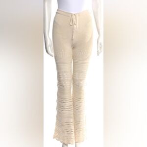 Crochet Apricot Knit Pants